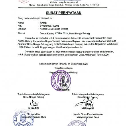 PERNYATAAN KADES TIDAK ADANYA  APARATUR DESA YANG TERLIBAT KASUS KORUPSI, KOLUSI DAN NEPOTISME